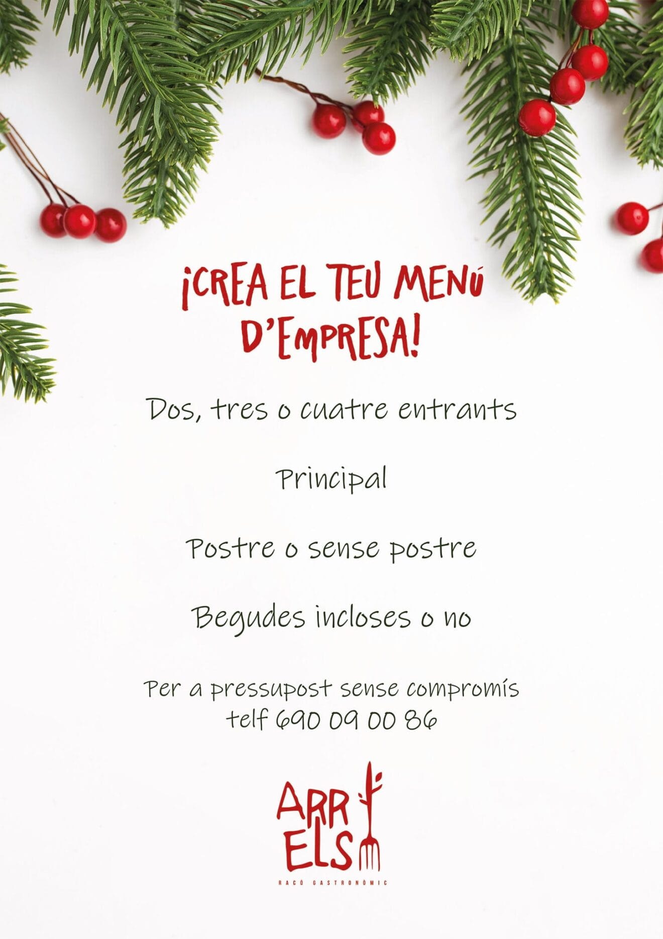 Crea tu menú de empresa en Arrels Racó Gastronòmic