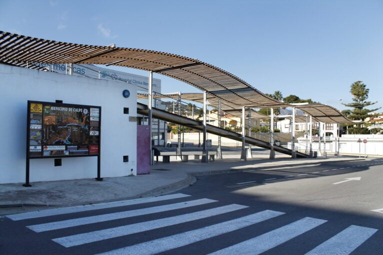 Mapa de Calp en la estación de autobuses