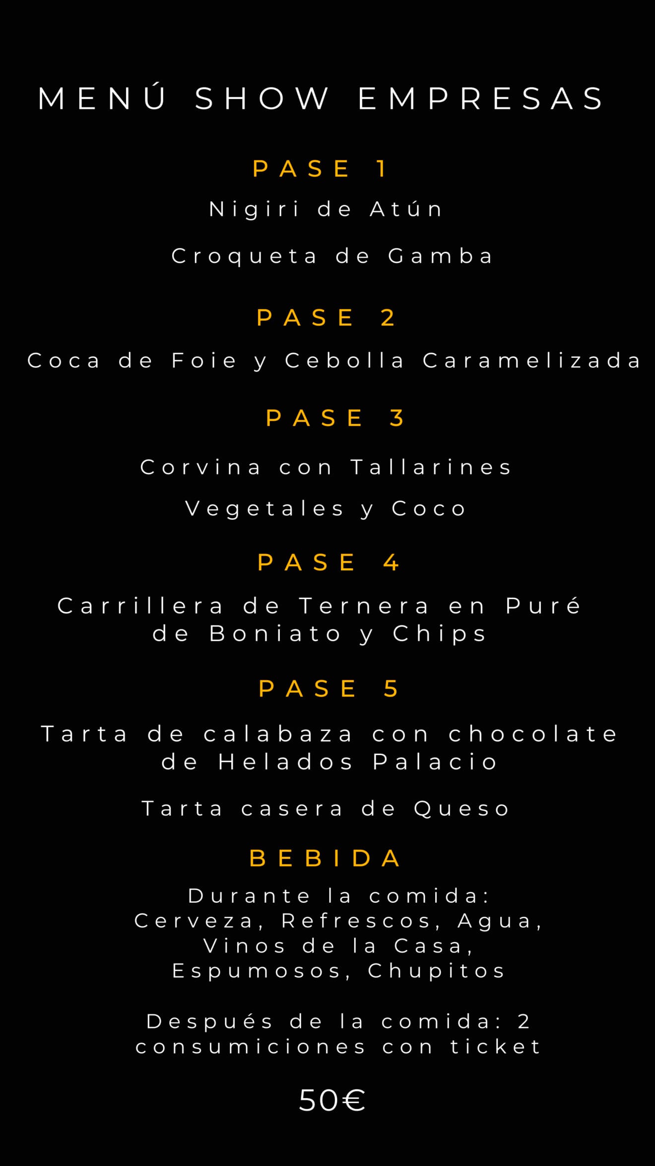 Menú de empresa por 50€ - Jaleo Pedreguer