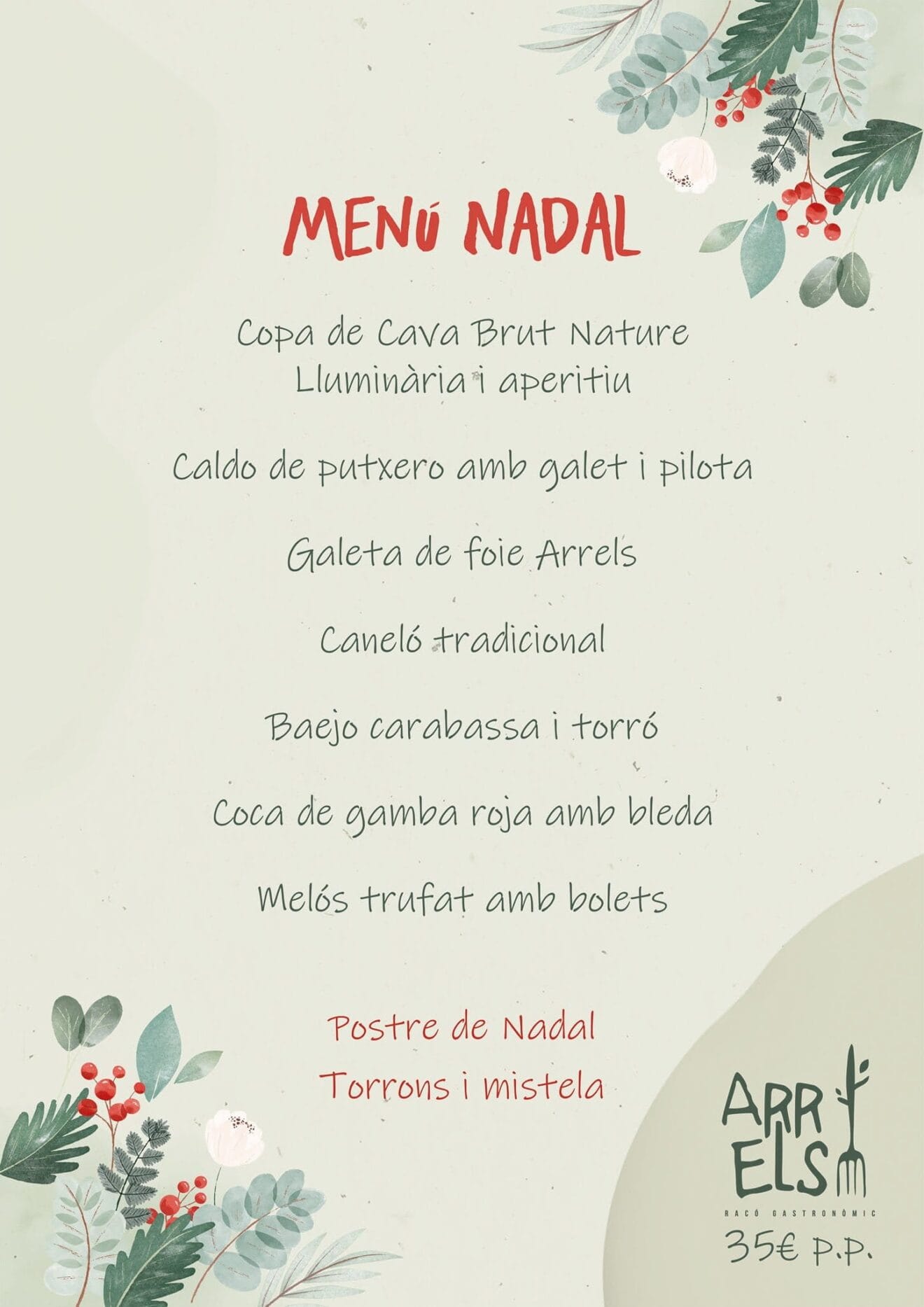 Menú de Navidad - Arrels