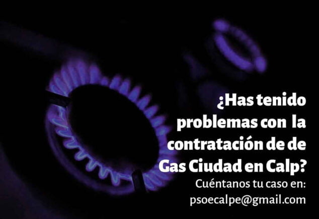 Imagen: PSOE Calp inicia una campaña para recoger quejas y casos derivados de los conflictos con el Gas Ciudad