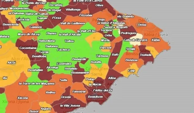Imagen: Situación COVID en la Marina Alta