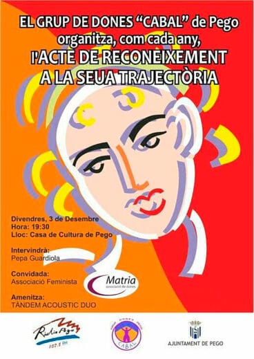 Cartel del acto de reconocimiento del grupo Dones Cabal