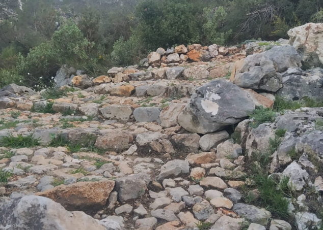 Imagen: Escalones de pedra seca en la Vall de Gallinera
