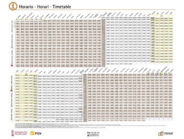 Horarios del TRAM Alicante Benidorm-Dénia