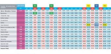 Horarios L1 y L2 de autobús en Calp (subida)