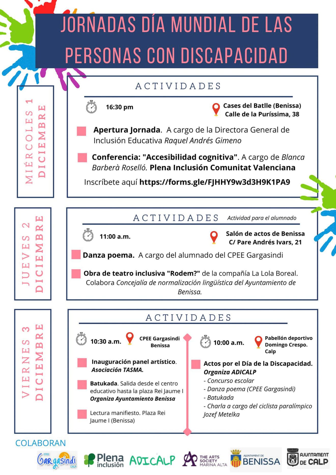 Jornadas del CEE Gargasindi de Calp en el Día Mundial de las Personas con Discapacidad