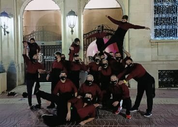 La Muixeranga de Segària en su encuentro en Xàtiva