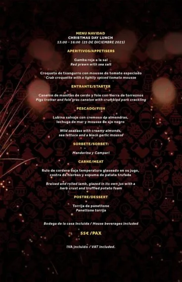 Menú de Navidad en Hotel Dénia Marriott La Sella Golf Resort & Spa