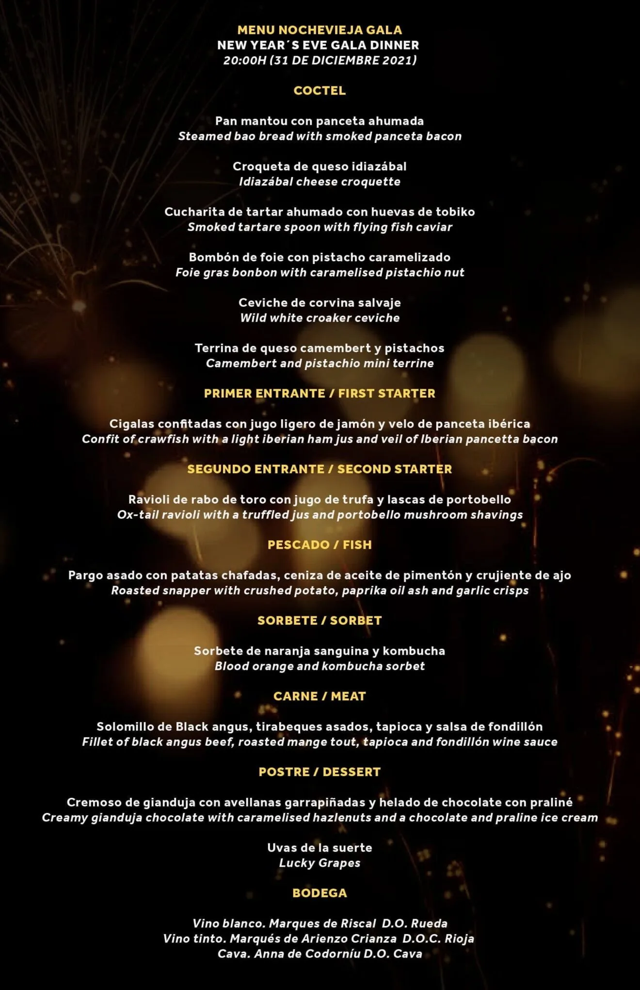 Menú de Nochevieja de gala en Hotel Dénia Marriott La Sella Golf Resort & Spa