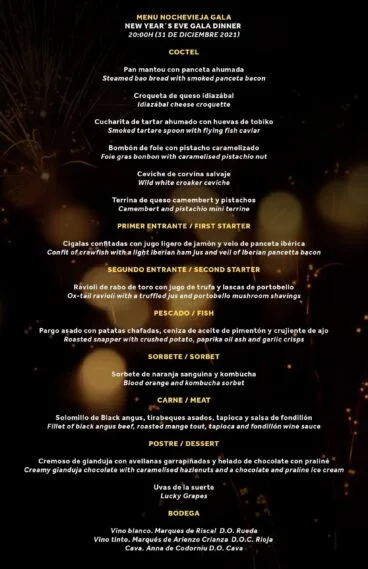 Menú de Nochevieja de gala en Hotel Dénia Marriott La Sella Golf Resort & Spa
