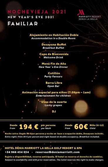 Nochevieja familiar en Hotel Dénia Marriott La Sella Golf Resort & Spa