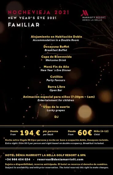 Nochevieja familiar en Hotel Dénia Marriott La Sella Golf Resort & Spa