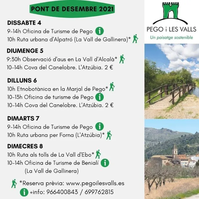Imagen: Rutas Pego i les Valls para el puente de diciembre 2021