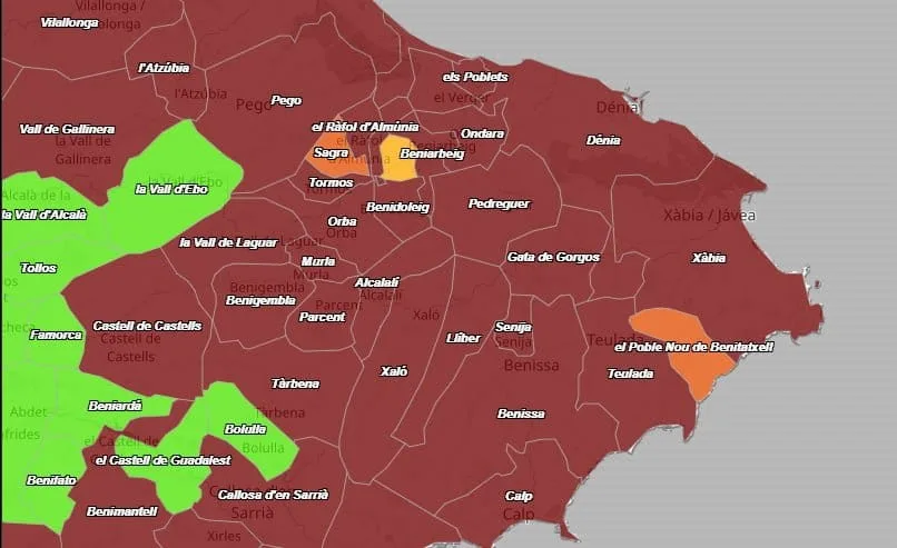 situacion del covid en la marina alta a 31 de diciembre de 2021