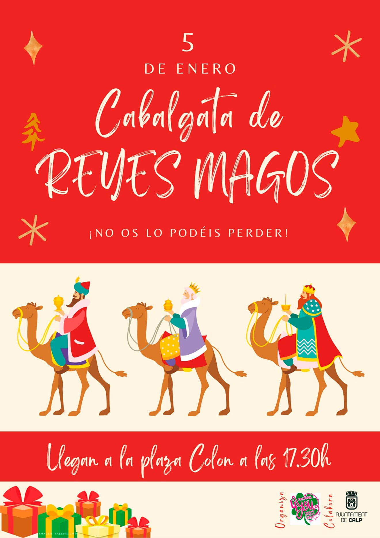 Cartel de la cabalgata de Reyes Magos en Calp