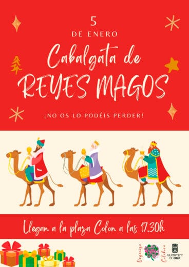Cartel de la cabalgata de Reyes Magos en Calp