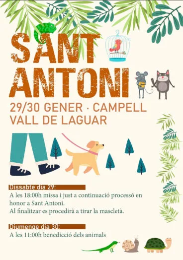 Cartel de la celebración de Sant Antoni en Campell, Vall de Laguar