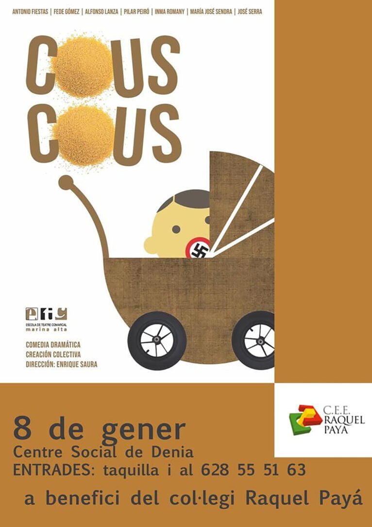 Cartel de la obra de teatro 'Cous Cous' en beneficio del CPEE Raquel Payá