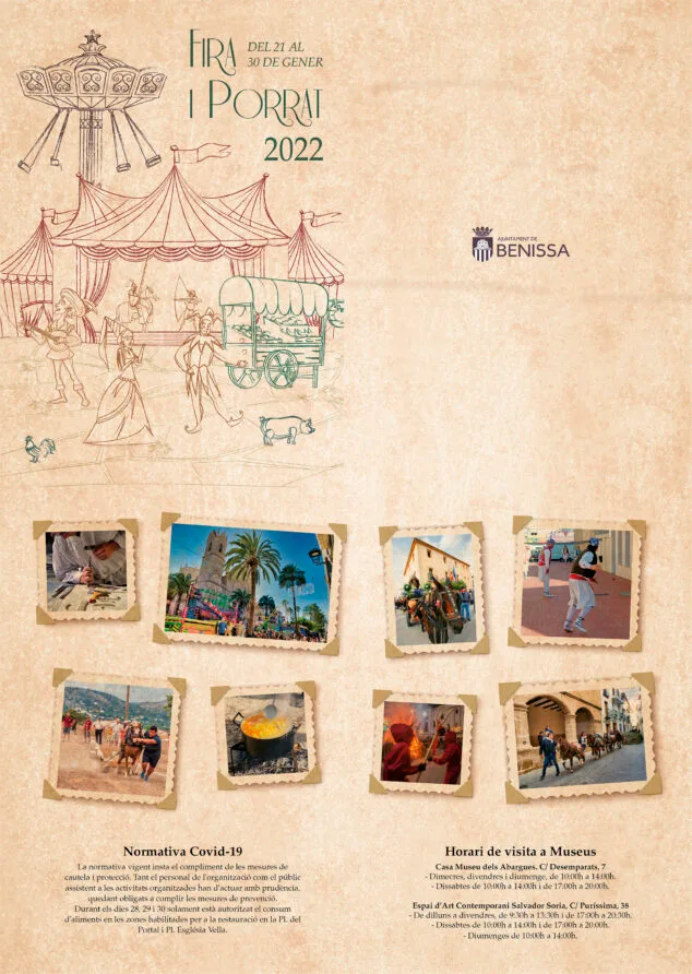 cartel de portada de la fira i porrat de sant antoni 2022 de benissa