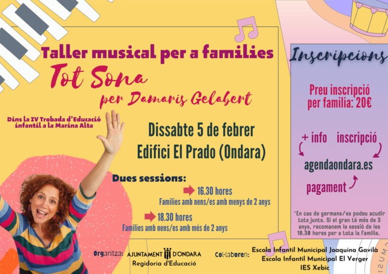 Poster for the Musical Workshop Totsona per a Famílies 2022