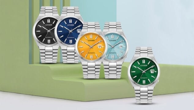 citizen mecanico con diseno deportivo y brazalete de acero