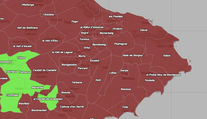 incidencia acumulada 25 de enero 2022 marina alta