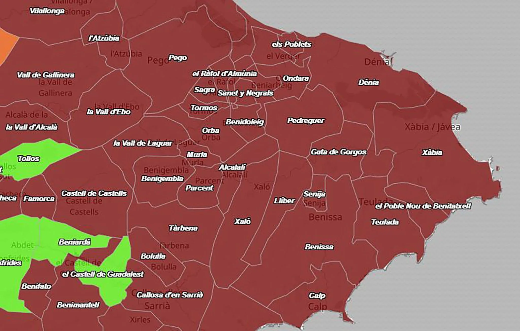 incidencia acumulada en la marina alta 21 de enero de 2022