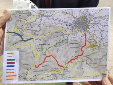 Mapa de las distintas rutas de Pego