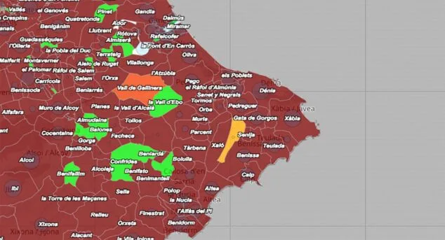 Imagen: Situación del coronavirus en la Marina Alta el 14 de enero de 2022