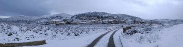 Vista panorámica de Llíber cubierto de nieve
