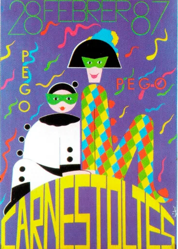 Cartel de Carnestoltes de Mª José Aparisi – Arxiu Municipal de Pego