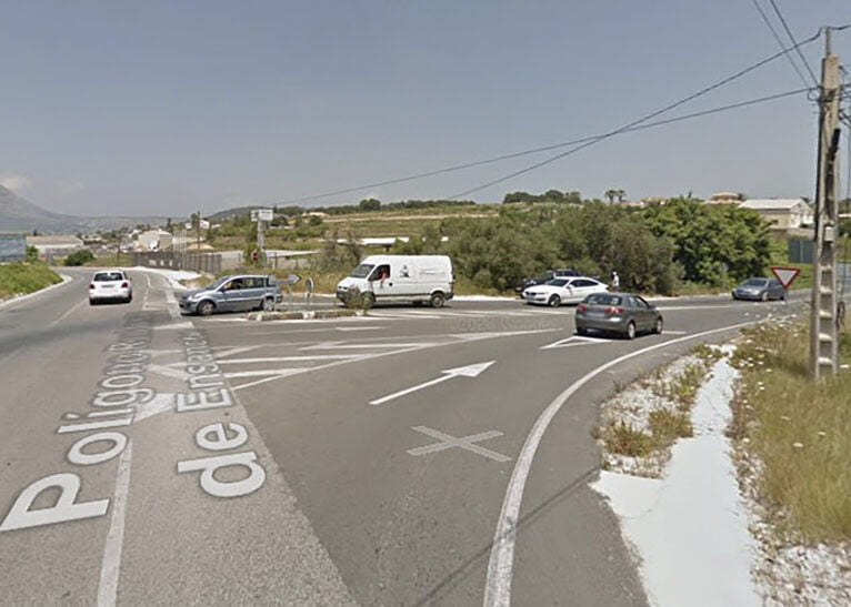 Cruce de les Cansalades en la carretera Xàbia-Benitatxell