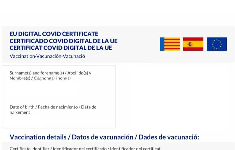 pasaporte covid en la comunidad valenciana