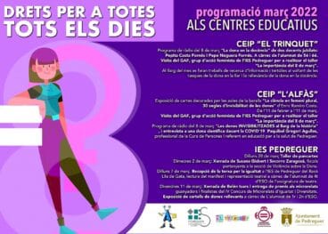 Programación del 8M en los centros educativos de Pedreguer