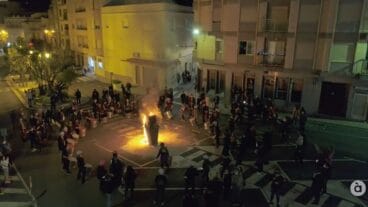 Recreación de la quema de la Pinyata en el Pla de la Font de Pego