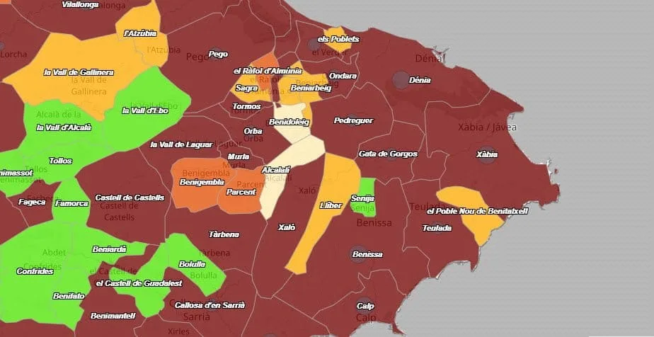 situacion del covid en la marina alta a 15 de febrero de 2022