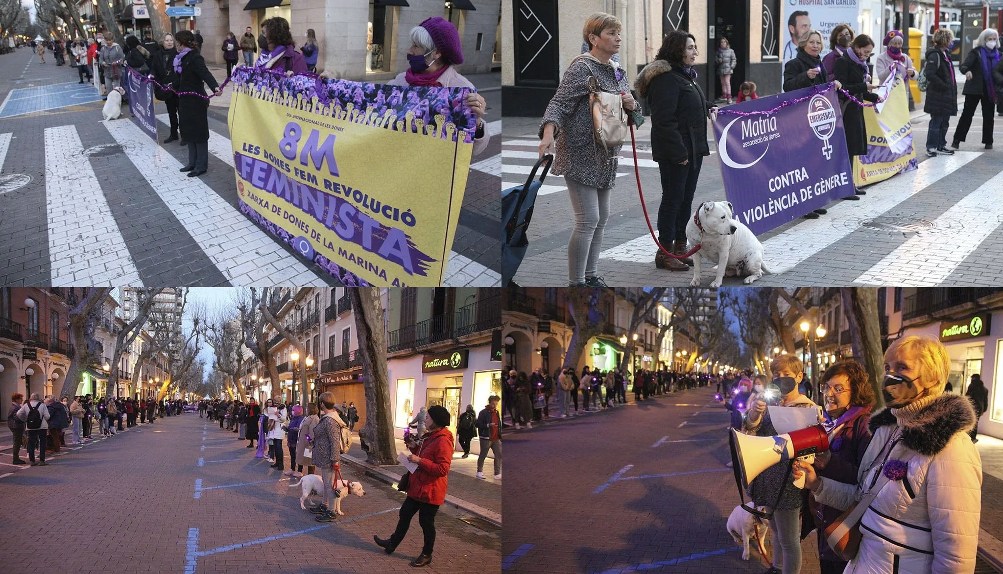 cadena de mujeres por el dia internacional de la mujer en la marina alta