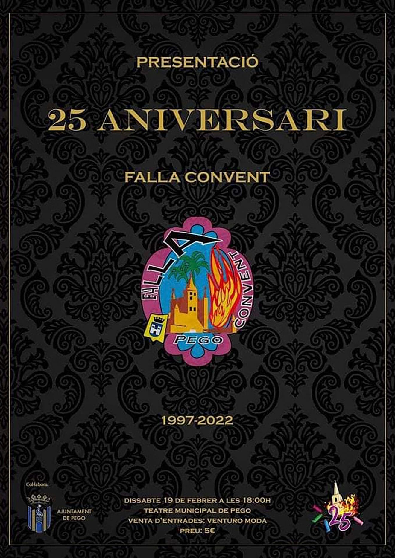 Cartel de la presentación de la Falla Convent 25 aniversari