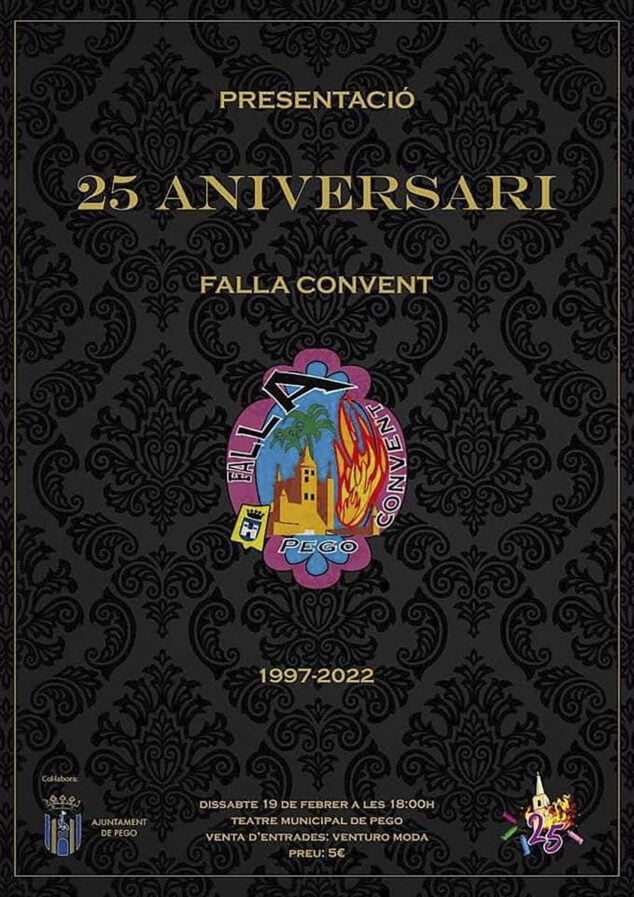 Imagen: Cartel de la presentación de la Falla Convent 25 aniversari