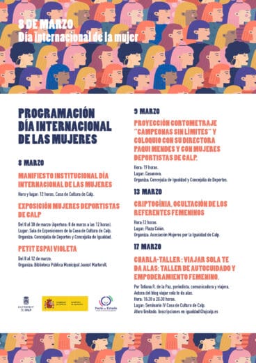 Cartel de la programación del 8M en Calp