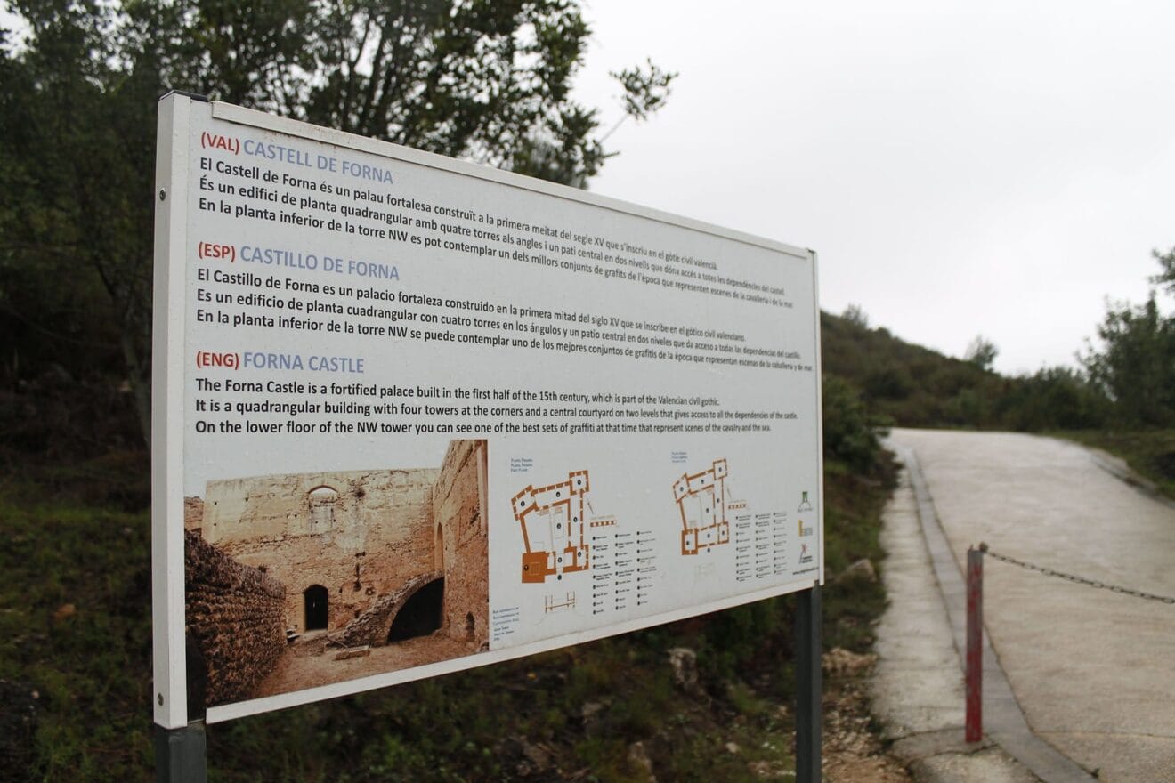 Cartel infromativo del Castell de Forna