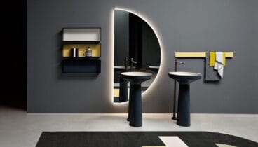 Lavabo moderno con formas geométricas en Cresan