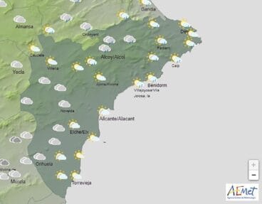 Predicción AEMET para el domingo a partir de medio día