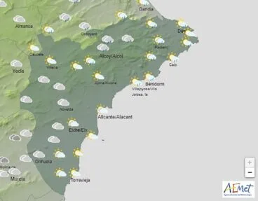 Predicción AEMET para el domingo a partir de medio día