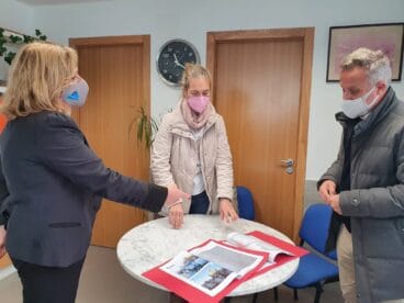 Presentación de los bocetos con la alcaldesa, Ana Sala