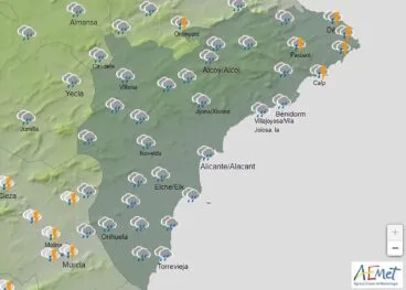 Previsión AEMET jueves por la tarde