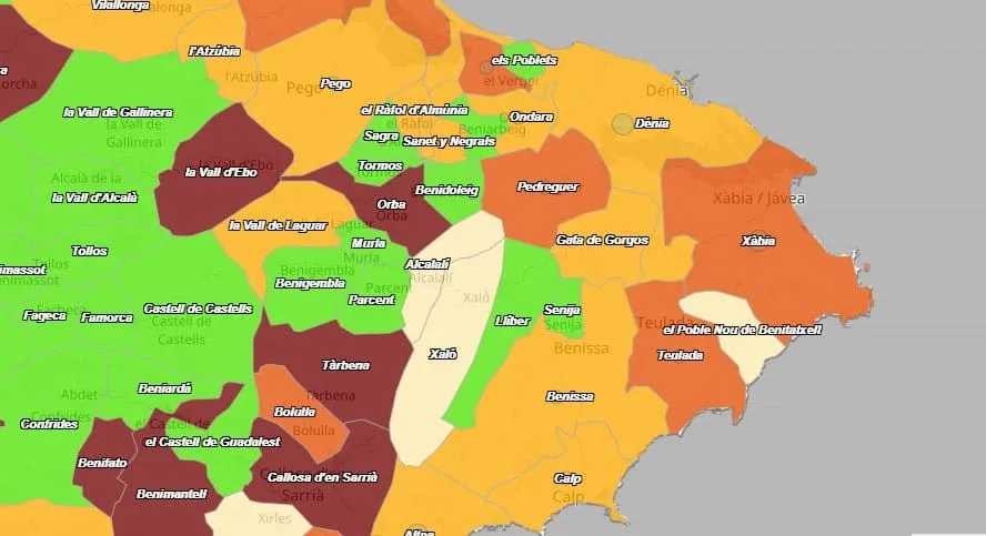 situacion del covid en la marina alta a 16 de marzo de 2022