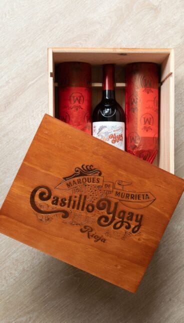 Vino Castillo Ygay en caja de madera