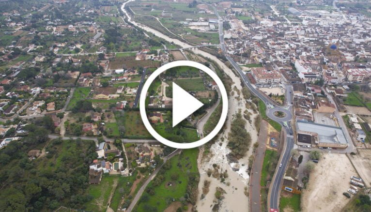 Vistas aéreas del Gorgos en Xaló